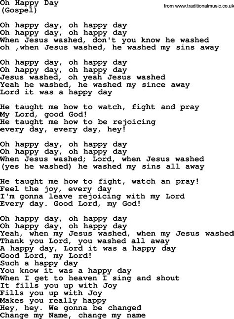 oh happy day song with lyrics